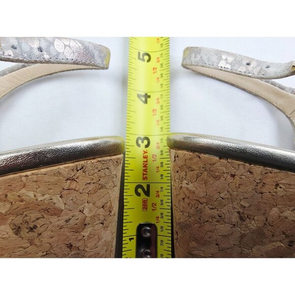 Jimmy Choo Size 38.5 (US 8.5) Womens Snake Print Peep Toe Sling Back Logo Wedge - Picture 2 of 16